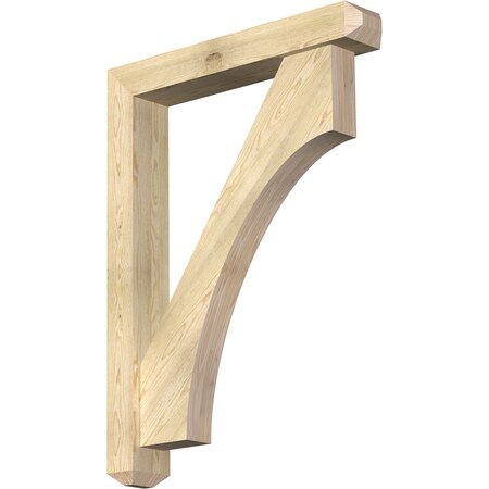 Ekena Millwork Westlake Craftsman Rough Sawn Bracket w/ Offset Brace, Douglas Fir, 6"W x 36"D x 48"H BKT0604X36X48WTL04RDF